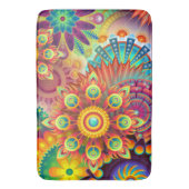Bohemisch Psychedelischer Garten Retro Boho farben Badematte (Vorderseite Vertikal)