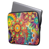 Bohemisch Psychedelischer Garten Retro Boho farben Laptopschutzhülle (Vorderseite Links)