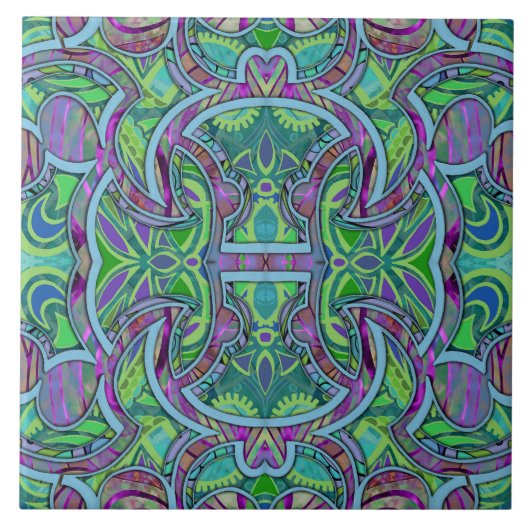 Bohemisch Puzzle Cooltone Fliese (Vorderseite)