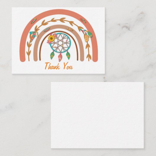 Bohemisch Rainbow Vielen Dank Mitteilungskarte (Vorne/Hinten)