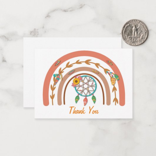 Bohemisch Rainbow Vielen Dank Mitteilungskarte (Vorderseite/Rückseite Beispiel)