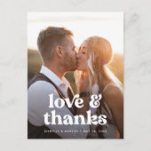 Bohemisch Retro Foto Hochzeit Danke Postkarte (Vorderseite)