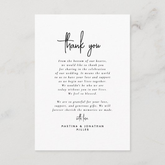 Bohemisch Retro Minimalistisch Einfaches Foto Hoch Dankeskarte (Rückseite)