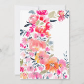 Bohemisch rosa Aquarellfarben Blume Sweet 16 Gebur Einladung (Rückseite)