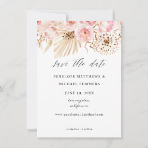 Bohemisch rosa Floral Save the Date