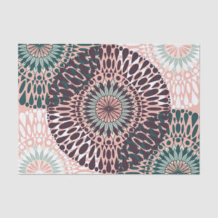 Bohemisch rosa Lila Aquamarine Flora Mandala Zeich Seidenpapier