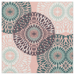 Bohemisch rosa Lila Aquamarine Flora Mandala Zeich Stoff