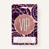 Bohemisch rosa, Lila gestrichen Akryllische Blume Ausweis (Vorderseite)