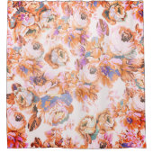 Bohemisch rosa orange braun aquamarine Rose Duschvorhang (Vorderseite)