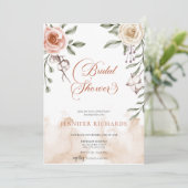 Bohemisch rustikal | BRAUTPARTY VINTAGE ROSE Einladung (Stehend Vorderseite)