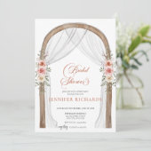 Bohemisch rustikal | BRAUTPARTY VINTAGE ROSE Einladung (Stehend Vorderseite)