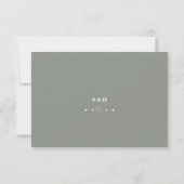 Bohemisch Sage Green Minimalistisch Wedding RSVP Karte (Rückseite)