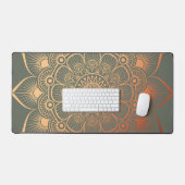 Bohemisch Sage Green Peach Mandala Schreibtischunterlage (Tastatur & Maus)