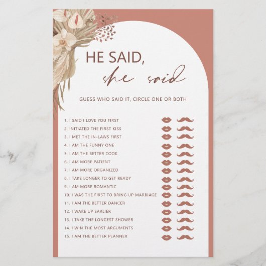 Bohemisch sagte er, sie sagte Brautparty-Spiel Fly Flyer (Vorne)