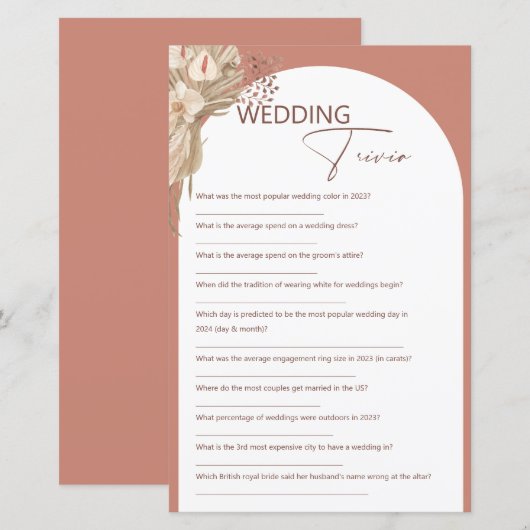 Bohemisch sagte er, sie sagte Hochzeitsspiel-Trivi (Vorne/Hinten)