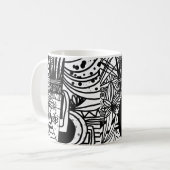 Bohemisch Schwarz und Weiß Kaffeetasse (Vorderseite Links)