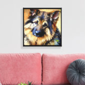 Bohemisch Shepherd Dog Portrait Leinwanddruck (Insitu (Wohnzimmer))