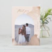 Bohemisch Soft Natural Foto Arch Danke Karte (Stehend Vorderseite)