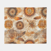 Bohemisch Sonnenblume Mandala Fleecedecke (Vorderseite (Horizontal))