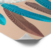 Bohemisch Spirit Wolf Dream Catcher Poster (Ecke)