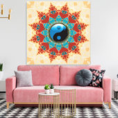 Bohemisch Spirit Yin Yang Wrapped Canvas Leinwanddruck (Insitu (Wohnzimmer))