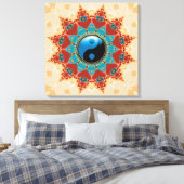 Bohemisch Spirit Yin Yang Wrapped Canvas Leinwanddruck (Insitu (Schlafzimmer))