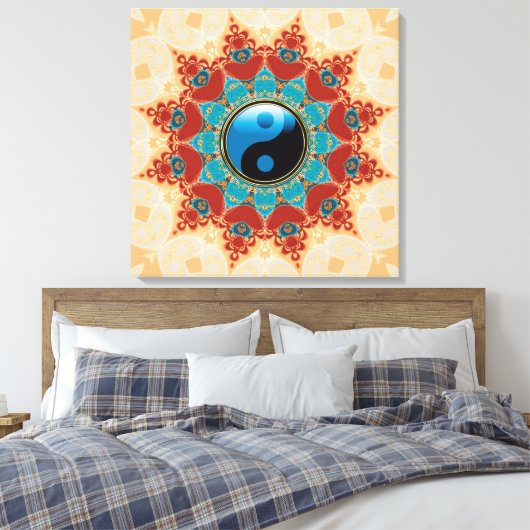 Bohemisch Spirit Yin Yang Wrapped Canvas Leinwanddruck (Insitu (Schlafzimmer))