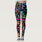 Bohemisch Squares Mandala Leggings (Vorderseite)