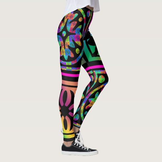Bohemisch Squares Mandala Leggings (Rechts)