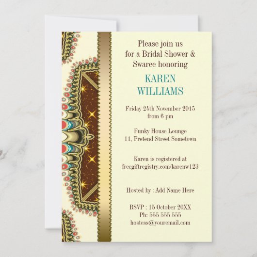 Bohemisch Stars Bridal Dusche Einladung (Rückseite)