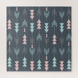 Bohemisch Style Boho: Ethnisches nahtloses Muster Puzzle