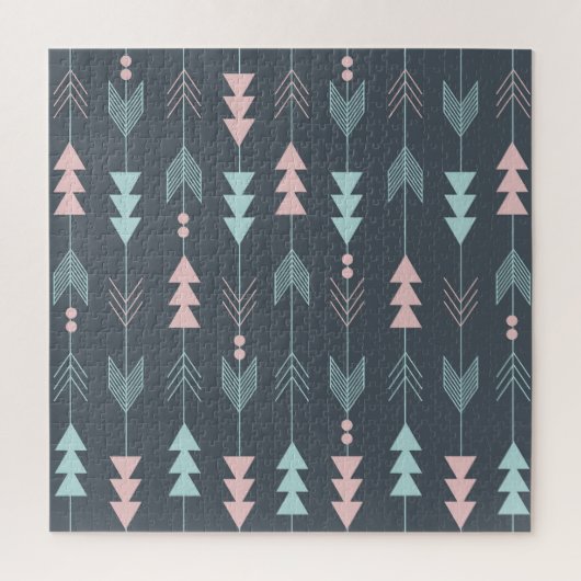 Bohemisch Style Boho: Ethnisches nahtloses Muster Puzzle (Vertikal)