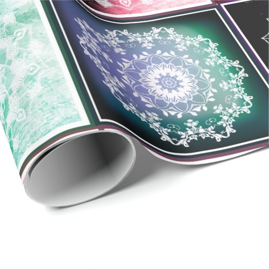 Bohemisch Style Mandala Abstract Design Geschenkpapier (Rolleneckpunkt)