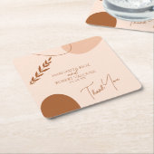 Bohemisch Tan Brown Wedppys Danke Rechteckiger Pappuntersetzer (angewinkelt)