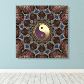 Bohemisch Tapestry Yin Yang Wrapped Canvas Leinwanddruck (Insitu (Holzboden))
