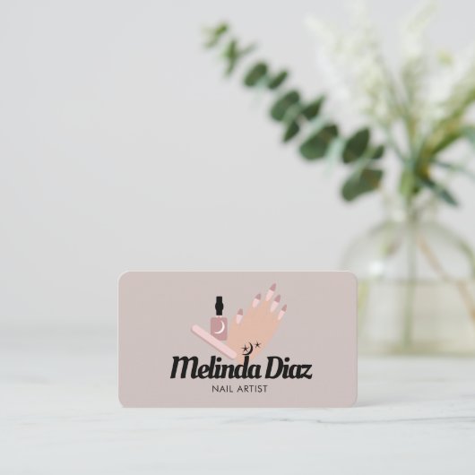 Bohemisch Tattoo Hand Nail Art Salon Visitenkarte (Stehend Vorderseite)