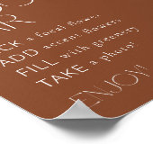 Bohemisch Terracotta Blumenstrauß Bloom Bar Poster (Ecke)