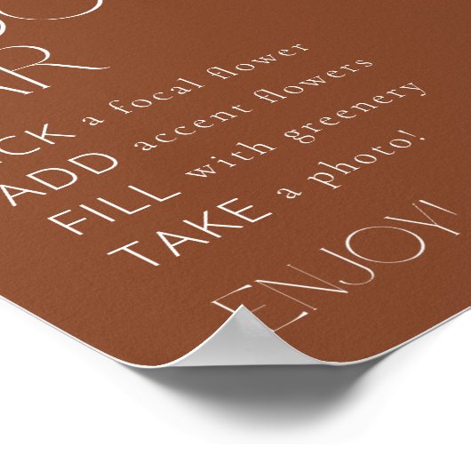 Bohemisch Terracotta Blumenstrauß Bloom Bar Poster (Ecke)