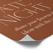 Bohemisch Terracotta Blumenstrauß Datum Nacht Poster (Ecke)