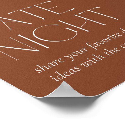 Bohemisch Terracotta Blumenstrauß Datum Nacht Poster (Ecke)