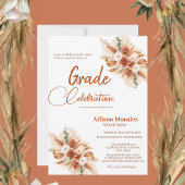 Bohemisch Terracotta Boho Floral Pampas Abschluss Einladung