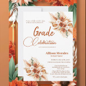 Bohemisch Terracotta Boho Floral Pampas Abschluss Einladung
