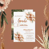 Bohemisch Terracotta Boho Floral Pampas Abschluss Einladung