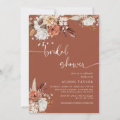 Bohemisch Terracotta Brautparty Floral Einladung (Vorderseite)