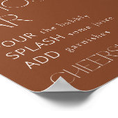 Bohemisch Terracotta Floral & Feathers Mimosa Bar Poster (Ecke)