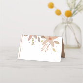 Bohemisch Terracotta Floral Wasserfarbe Handgestri Platzkarte (Rückseite)