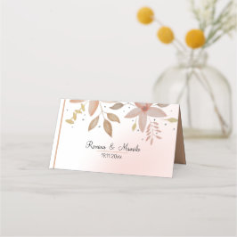 Bohemisch Terracotta Floral Wasserfarbe Handgestri Platzkarte