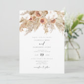 Bohemisch Terracotta Foto Hochzeit im Herbst Einladung (Stehend Vorderseite)