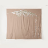 Bohemisch Terracotta Pampas Grass Bridal Hintergru Wandteppich (Vorderseite (Horizontal))