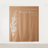 Bohemisch Terracotta Pampas Grass Bridal Hintergru Wandteppich (Vorderseite)